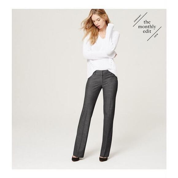 Ann Taylor LOFT Petites Marisa Trouser Gray Work Pants - Size 6P - Picture 1 of 9